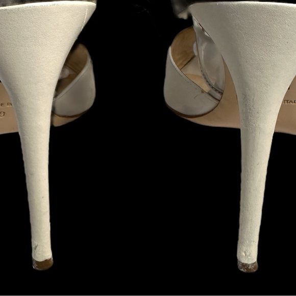 SEXY AF PAUL ANDREW CRISS CROSS STILETTO IVORY SANDALS (SZ 39 / FITS AS 7.5) - Picture 11 of 13